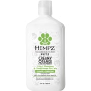 Hempz Petz Creamy Citrus Orange & Red Raspberry 2-in-1 Shampoo & Conditioner for Cats to Cleanse & Condition, 17 fl oz