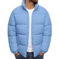 thumbnail image 2 of PNTUTB Fall Winter Men's Puffer Jacket Full Zip Stand Collar Coat Solid Color Quilted Casual Warm Comfort Trendy Outwear with Pockets, 2 of 7
