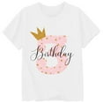 Big Girls T Shirts Fashionable Letter Round Neck Short Sleeved Party ...