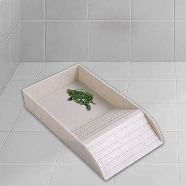 Cuenca de agua, Bañera para reptiles, Caja para hábitat de tortugas, Fácil de usar, Caja de cría para ejercicios, Herramientas para reptiles, , Color Color granito