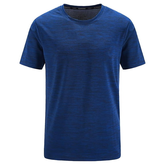 Mens Camo Shirts Quick Dry Short Sleeve Workout T Shirt Crew Neck Patterned Base Shirt Camo Blue XXXL