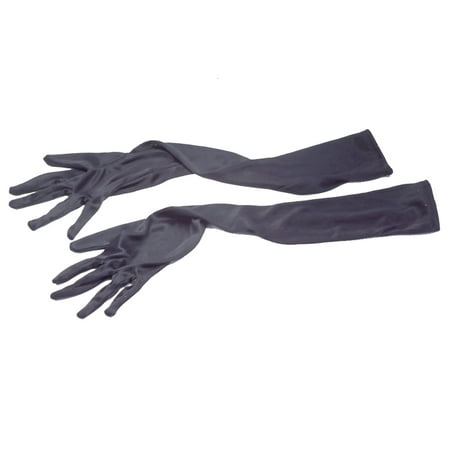 Veil Entertainment Elegant Long Silk Costume Gloves, Black, One-Size, 2 pc