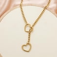 thumbnail image 6 of Heart Slip Chain Necklaces for Women,Stainless Steel O-Ring Adjustable Lariat Heart Y-Necklace,Punk Cuban Choker Necklace for women, 6 of 12