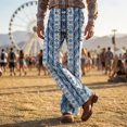 thumbnail image 2 of CONZONE Mens 70S Disco Flared Pants Vintage Hippie Pants for Men Trendy Funny Graphic Bell Bottoms, 2 of 4