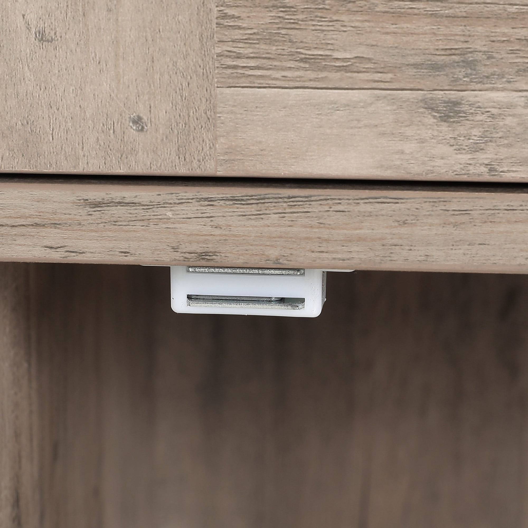 Uforic Kitchen Storage Buffet Cabinet for 10-gal Trash Bin, Tilt Out Trash Cabinet with Drawers & Shelves, Wash Gray