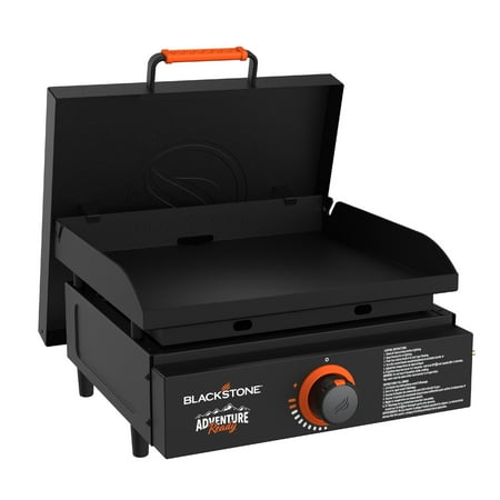 Blackstone Adventure Ready Outdoor Griddle, Single Burner 17" Propane Flat Top Grill, Black