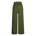 thumbnail image 4 of Utoimkio Wide Leg Linen Lounge Pants for Women Loose Fit High Waisted Drawstring Casual Trousers Pants for Women with Pockets, 4 of 6