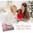 thumbnail image 2 of Gifts for Mom Blanket, Christmas Birthday Gifts for Mom, Best Mom New Mom First Mom Gifts from Daughters Son, Presents for Mom Unique, Pink Soft Throw Blanket for Christmas 50x60in, 2 of 5