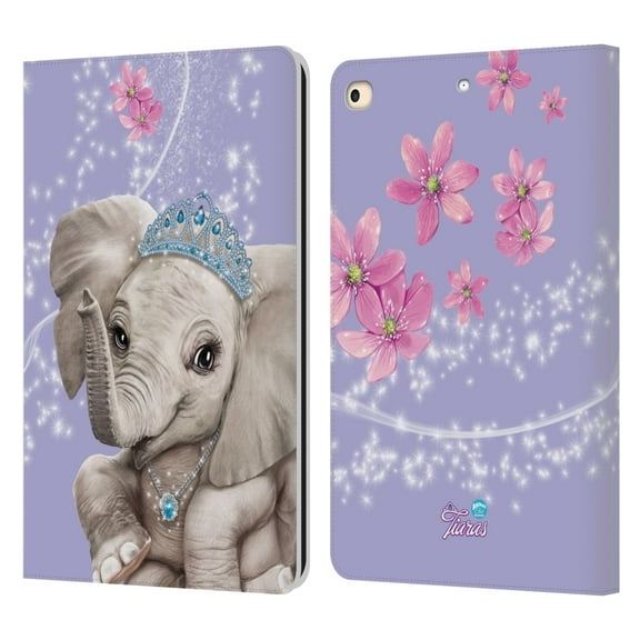 Head Case Designs Officially Licensed Animal Club International Royal Faces Elephant Leather Book Wallet Case Cover Compatible with Apple iPad 9.7 2017 / iPad 9.7 2018