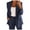 Navy, variant on Kukoosong Summer Saving Clearance! Two Piece Outfits for Women Suits Blazer and Pants Women Solid Long Sleeve Tops Cardigan Coat Pockets Long Pants Suit Beige S