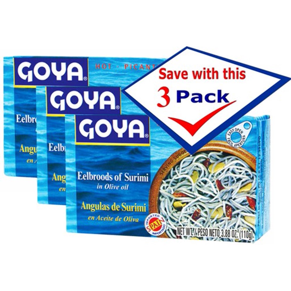 Goya Eelbroods of Surimi in Olive Oil Angulas de Surimi 4 Oz Pack of