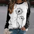 thumbnail image 2 of Camiseta de manga larga con cuello redondo para mujer a la moda, blusa holgada con estampado de otoño, sudadera Fridja FKASFK2508, 2 of 8