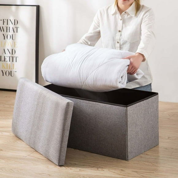 Taburete De Almacenamiento, Cómodo, Multifuncional, Elegante Banco Otomano De Almacenamiento De Tela Para Dormitorio Para Habitación