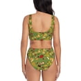 thumbnail image 3 of Kdxio Squirrel And Fox In The Forest Print Women's 2 Piece High Waisted Wrap Spaghetti Strap Summer Swimsuit Bikini Set-Medium, 3 of 7