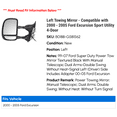 thumbnail image 2 of Left Towing Mirror - Compatible with 2000 - 2005 Ford Excursion Sport Utility 4-Door 2001 2002 2003 2004, 2 of 2