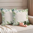thumbnail image 2 of Eucalyptus Leaves Outdoor Waterproof Pillow Covers, Rustic Sage Green Botanical Burlap Decorative Square Throw Pillowcase Sofa Cushion Sham for Patio/Couch/Chair, 24"x24" 2 Pack, 2 of 8