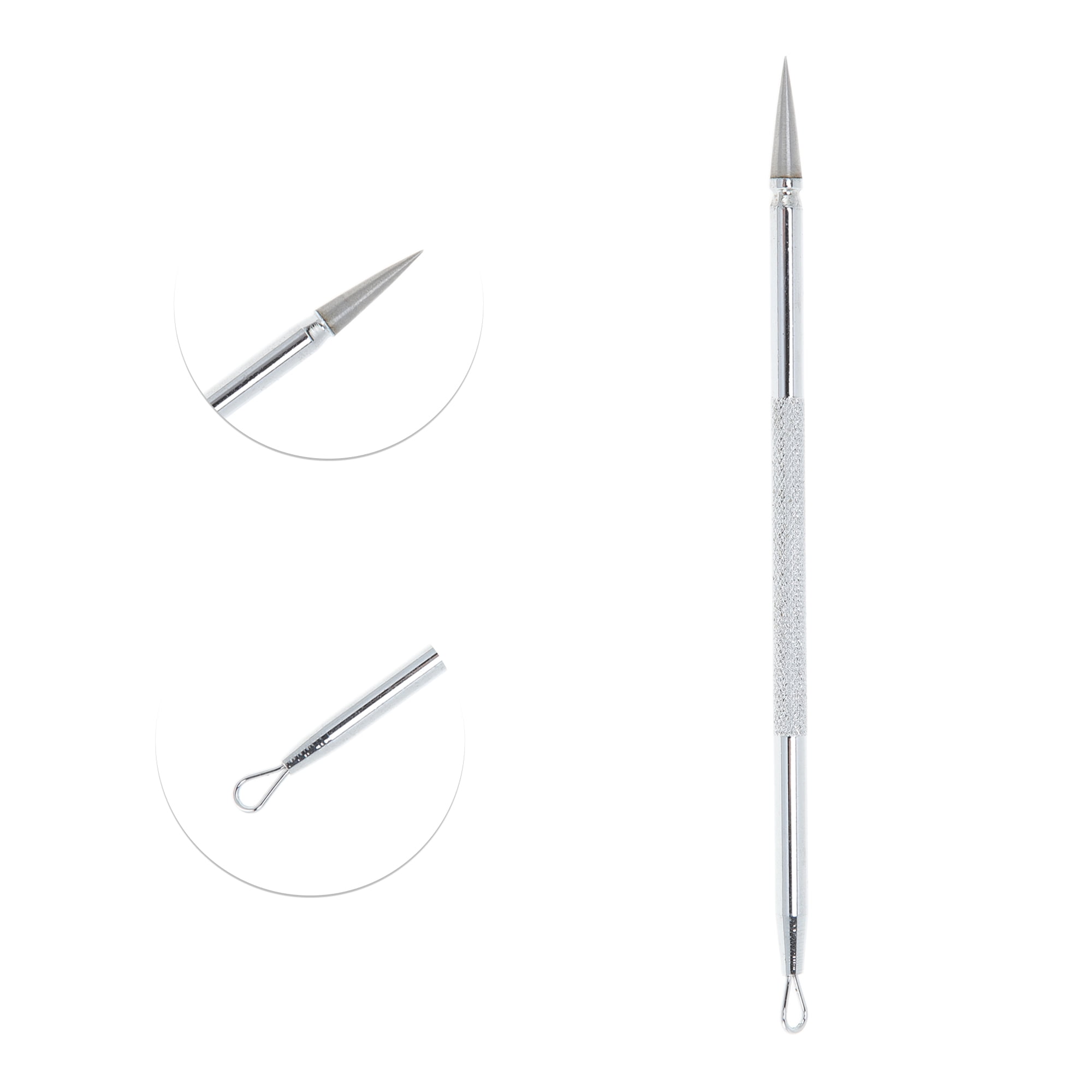Unique Bargains 1pc Facial Double-Headed Pimple Extractor Tool for Skin Care Silver Tone