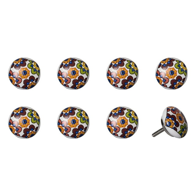 KNOB-IT VINTAGE HANDPAINTED CERAMIC KNOBS (8 Pack) K000001