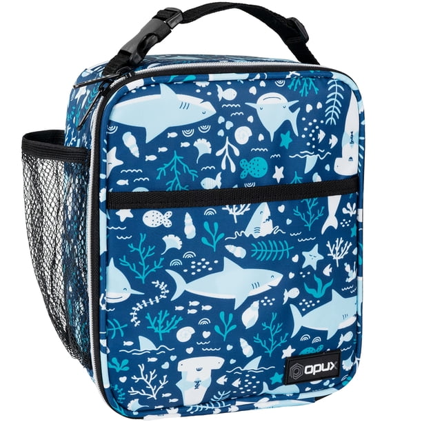 Lonchera Térmica Premium Opux Tiburón Azul para Niños y Adultos