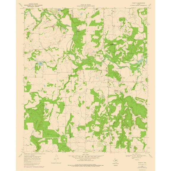 Topographical Map - Thrifty Texas Quad - USGS 1969 - 23 x 28.23 - Vintage Wall Art