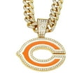 thumbnail image 4 of Bears GEM Chain Necklace – Gold Bling Pendant with 24-Inch Hip Hop Cuban Chain – NFL Chicago Fan Jewelry, 4 of 4