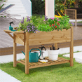 thumbnail image 2 of Renwick Solid Wood Elevated Planter Box with Removable Grow Grids, Light Brown, 2 of 10