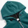 thumbnail image 5 of YOIAVAIOY Mens Quarter Zip Fleece Hoodie Heavy Warm Pullover Hoodies Adjustable Drawstring Sweatshirt Fall Winter Outdoor Athletic Sweatshirt Green S, 5 of 10