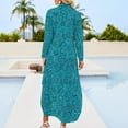 thumbnail image 2 of Cartoon Microbes - Robe Chemise à Manches Longues Bleu Sarcelle Vêtements d'Été pour Femmes 2024, 2 of 4
