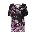 thumbnail image 5 of 2026 Summer Tops for Women V Neck Short Sleeve Vintage Floral Print Blouses Loose Fit Spring Lounge Shirts Going Out Tops Business Dressy Casual Outfits Airport Travel Vacation Outfits, 5 of 6