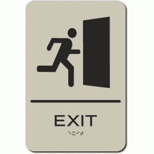 

Exit Graphic Sign - Styrene-Taupe / Black(3 Units)