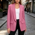 thumbnail image 5 of Purcolt Blazer for Women Lightweight Casual Boyfriend Notched Lapel Open Front Long Sleeve Jackets Suit Comfort Stretchy Slim Fit Business Work Office Outerwear, 5 of 7