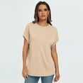 thumbnail image 5 of SUNBS Women's Oversized Tops Business Casual Short Sleeve T-Shirt Summer Blouses, 5 of 7