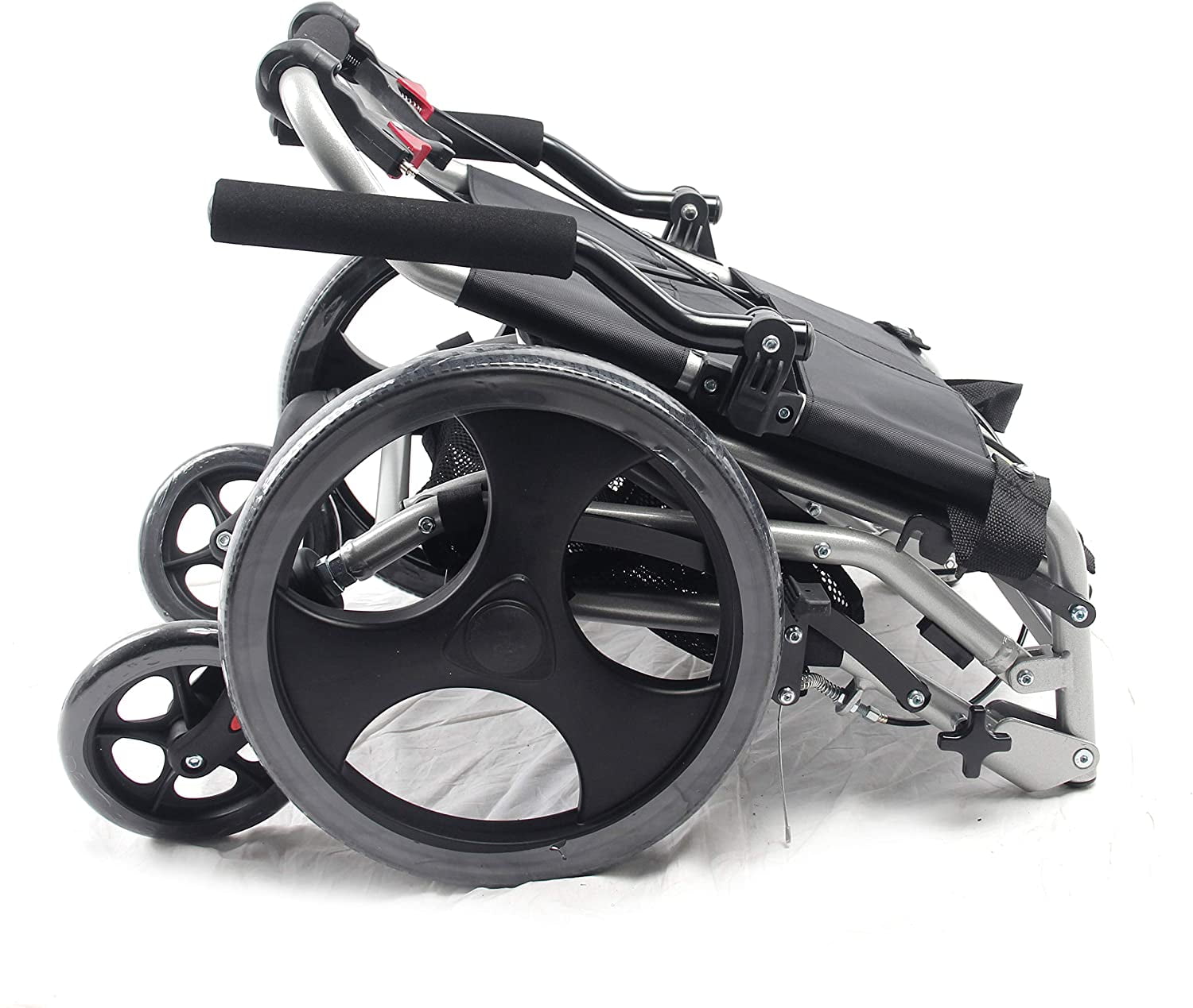 Buy yuwell Lightweight Transport Wheelchair with HandBrakes,18 lbs