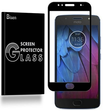[2-Pack] Motorola Moto G5S BISEN Tempered Glass Screen Protector [Full Coverage, Edge-To-Edge Protect], Anti-Scratch, Anti-Shock, Shatterproof, Bubble Free