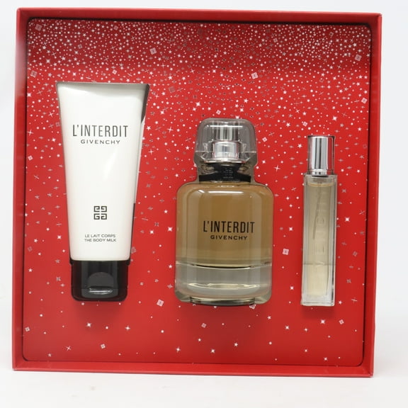 Givenchy L'Interdit 3pcs Gift Set For Women
80ml Eau De Parfum Spray   75ml Body Milk   12.5ml Eau De Parfum Travel Spray