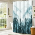 thumbnail image 2 of Grey Misty Forest Shower Curtain Nature Scene Shower Curtains for Bathroom with Mountains Trees, Cloth Fabric Bathroom Decor Set with Hooks Rustic Cabin Woodland Shower Curtain 72 X 72in Ombre Grey, 2 of 6