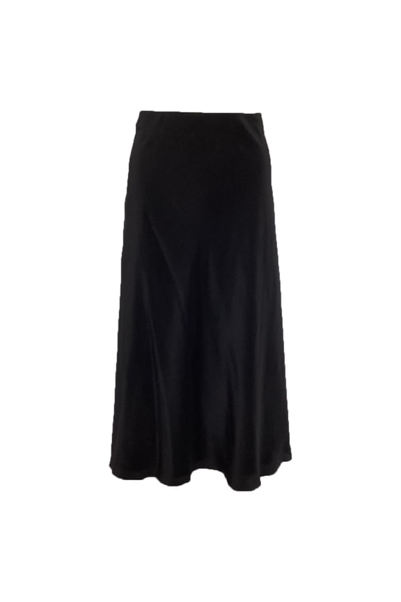Pre-Owned The Row Midi Skirt in Black Silk