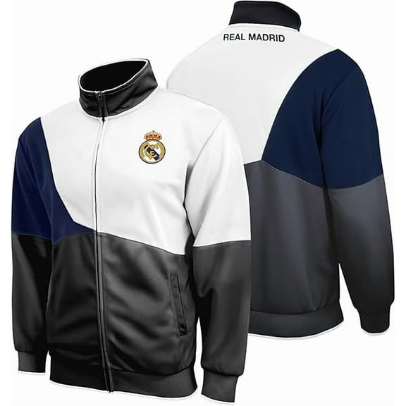 Real Madrid Track Jacket - Training Day Casual Full Zip Active Adult Soccer Jacket - XLarge