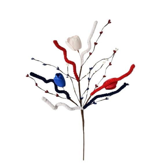 4Th Of July Decor, Patriotic Decor, 36 In, Flower Party Decorations, Red White And Blue Accessories, Faux Stems And Branches For Vase, Artificial Stems, Flower Decorations, Faux