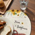 thumbnail image 3 of Sunflower Truck Round 13 Inch Placemats Set of 6, Elegant Yellow Floral Summer Botanical HeatResistant Non Slip Place Mats for Dining Table, Wipeable Braided Kitchen Table Mats for Housewarming, 3 of 9