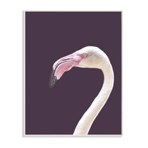 Stupell Home Décor Industries Flamingo Pink Purple Portrait Design Wood Plaque by Design Fabrikken