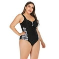thumbnail image 2 of Baywell Women Plus Size One Piece Swimsuits Tummy Control Bathing Suits V Neck Swimwear, Black A, XL, 2 of 6
