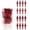 Red, variant on 16 Pcs Finial Christmas Ornaments 4.4 Inch - Shiny & Glitter Finish Plastic Baubles for Xmas Tree Holiday Party Festive Decor