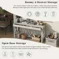 thumbnail image 3 of GZXS Farmhouse Entryway Console Table with 4 Drawers & X-Leg Design, 60.09"L x 15.75"W x 30"H, Beige, 3 of 9