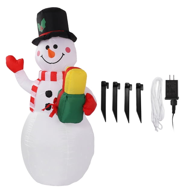 Muñeco de nieve de Navidad inflable, muñeco de nieve de Navidad inflable de 1,5 m Decoración inflable de Navidad Muñeco de nieve de Navidad inflable al aire libre Experiencia incomparable Jadeshay A