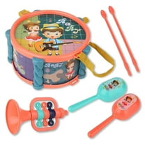 Deals! Danhjin Baby Musical Toys, Musical Toy Set with Drum and Sand Hammers Instrument, Early Learning Percussion Instrument for Infants Safe ABS Plastic, Christmas Gifts for Newborn Boys and Girls