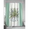 thumbnail image 5 of Fsddascl Eucalyptus Green Shower Curtain Set - Extra Long 72" x 96" Washable Bathtub Curtain with 12 Hooks, Stripes Flower Cactus Plant Waterproof Fabric Stall Shower Curtains for Bathroom/Bathtub, 5 of 6