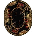 thumbnail image 1 of Unique Loom Barnyard Rooster Design Area Rug 7' 11 x 10' Oval Black/Ivory, 1 of 4