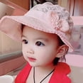 thumbnail image 3 of PEACNNG Newborn Baby Hat Baby Girls Adjustable Hat Princess Lace Bow Bonnet Infant Hats Baby Sun Cap Summer Toddler Caps 0-3 Years, 3 of 5