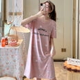 thumbnail image 2 of GENEMA Women Short Sleeve Scoop Neck Nightgown Cute Animal Sleepshirt Long Nightdress, 2 of 19